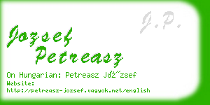 jozsef petreasz business card